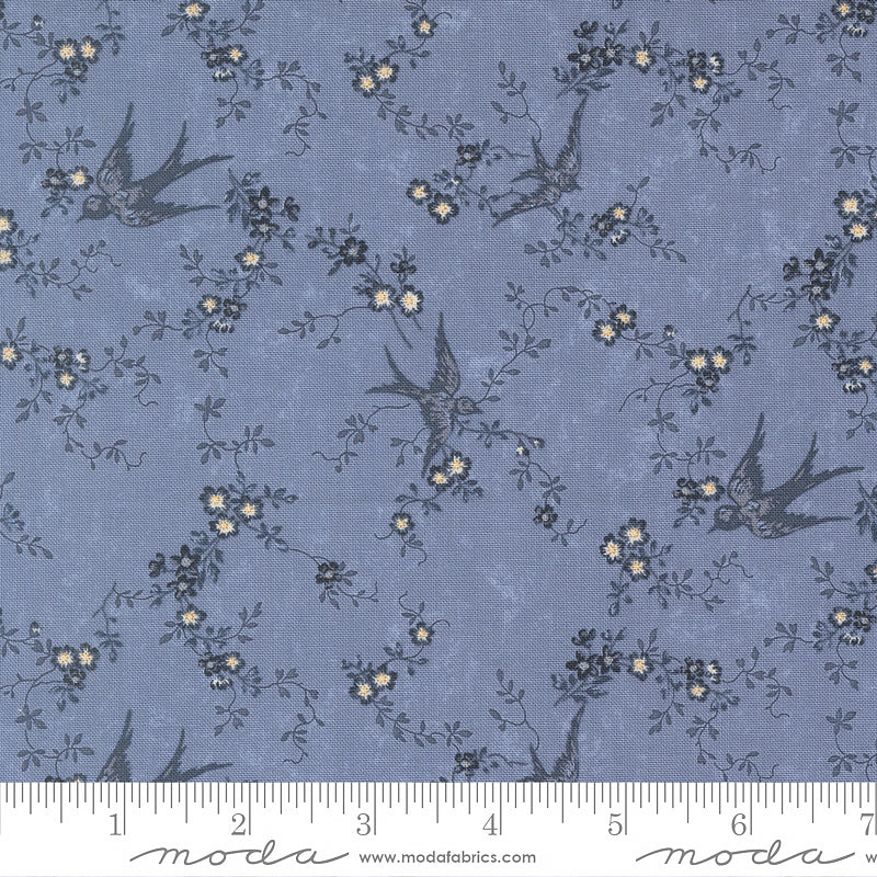 Bluebird's Nest Birds & Vines Light Blue