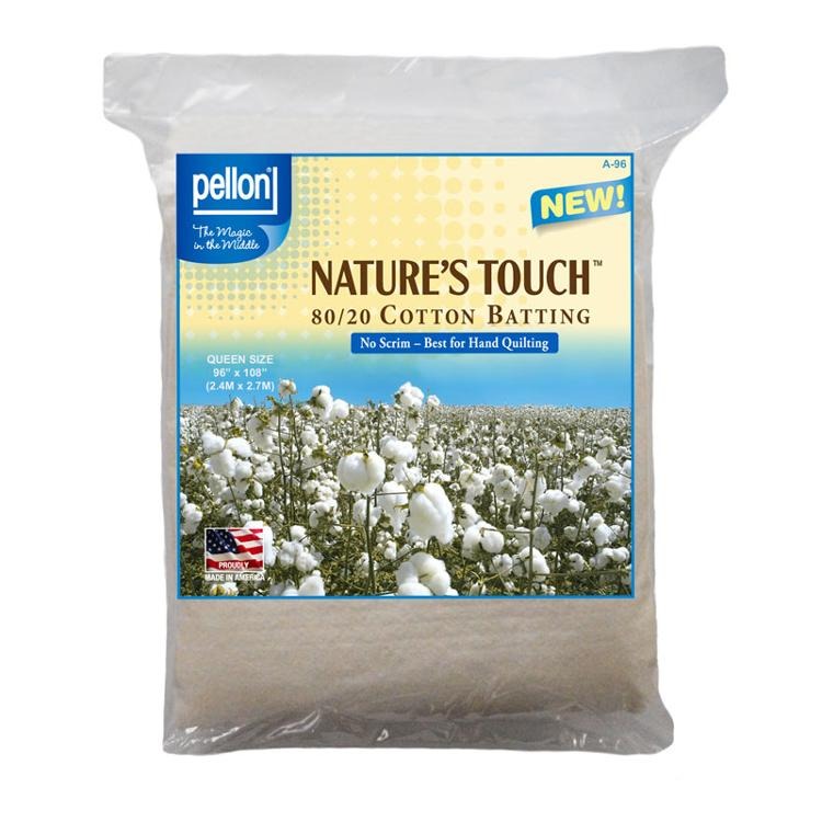 Nature's Touch 80/20 Cotton/Polyester Batting QUEEN Size 96 X 108 by Pellon