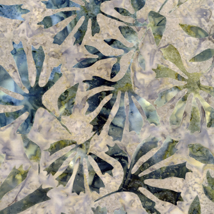 Tonga Juniper Batiks Large Fanned Leaves Sage