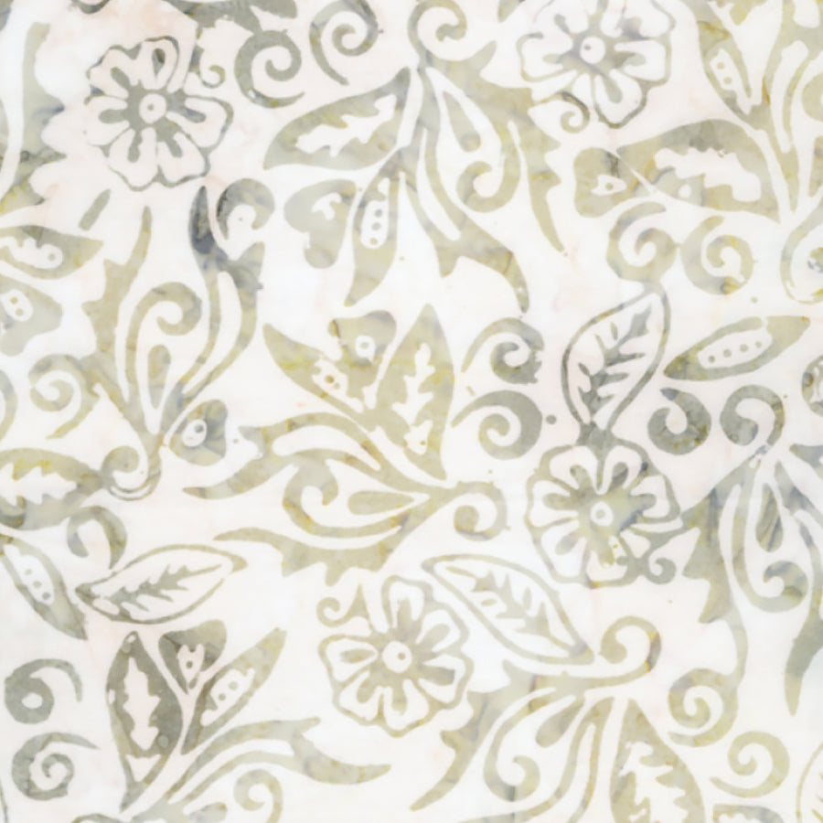Tonga Juniper Batiks Stamped Leaves & Florals Sprout