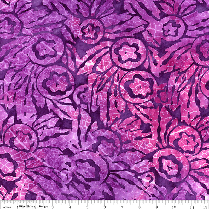 Riley Blake Expressions Batiks Bedazzled! Bouquet Grape Soda 1 Yard Cut