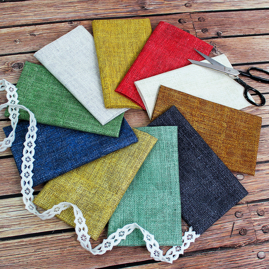 Burlap Texture Fat Quarter Bundle from Fort Worth Fabric Studio