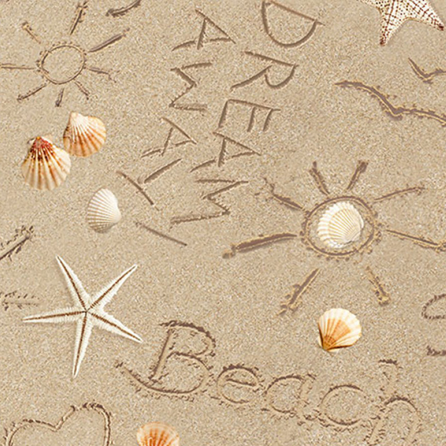 Beach Comber Writing on Sand
