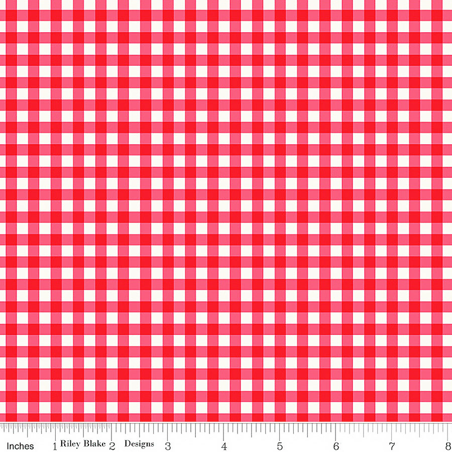 Picnic Florals Gingham Red
