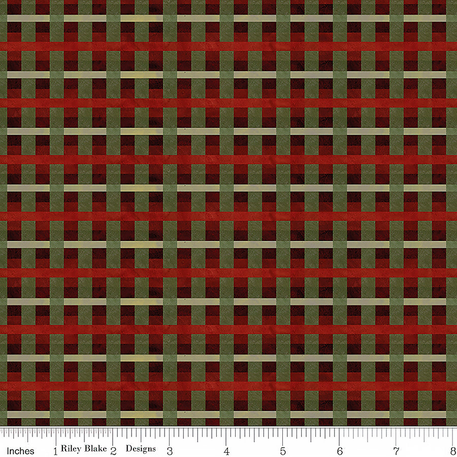 Up on the Housetop Plaid Cranberry