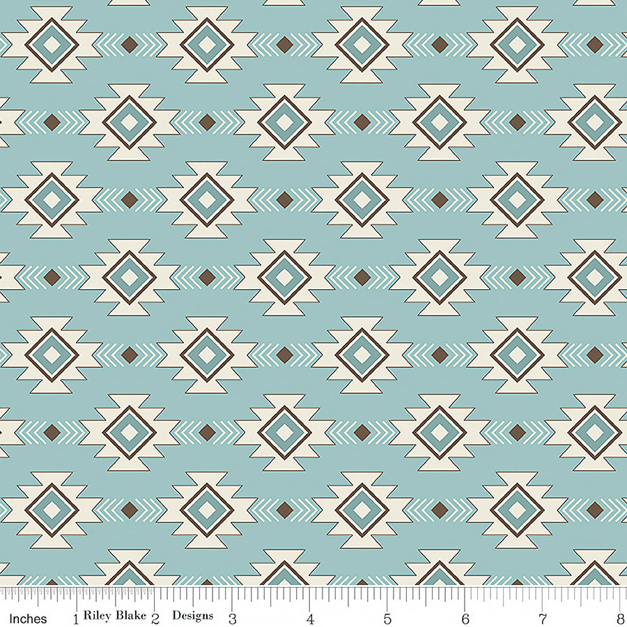 Let's Get Lost in the Woods Geometric Vintage Blue