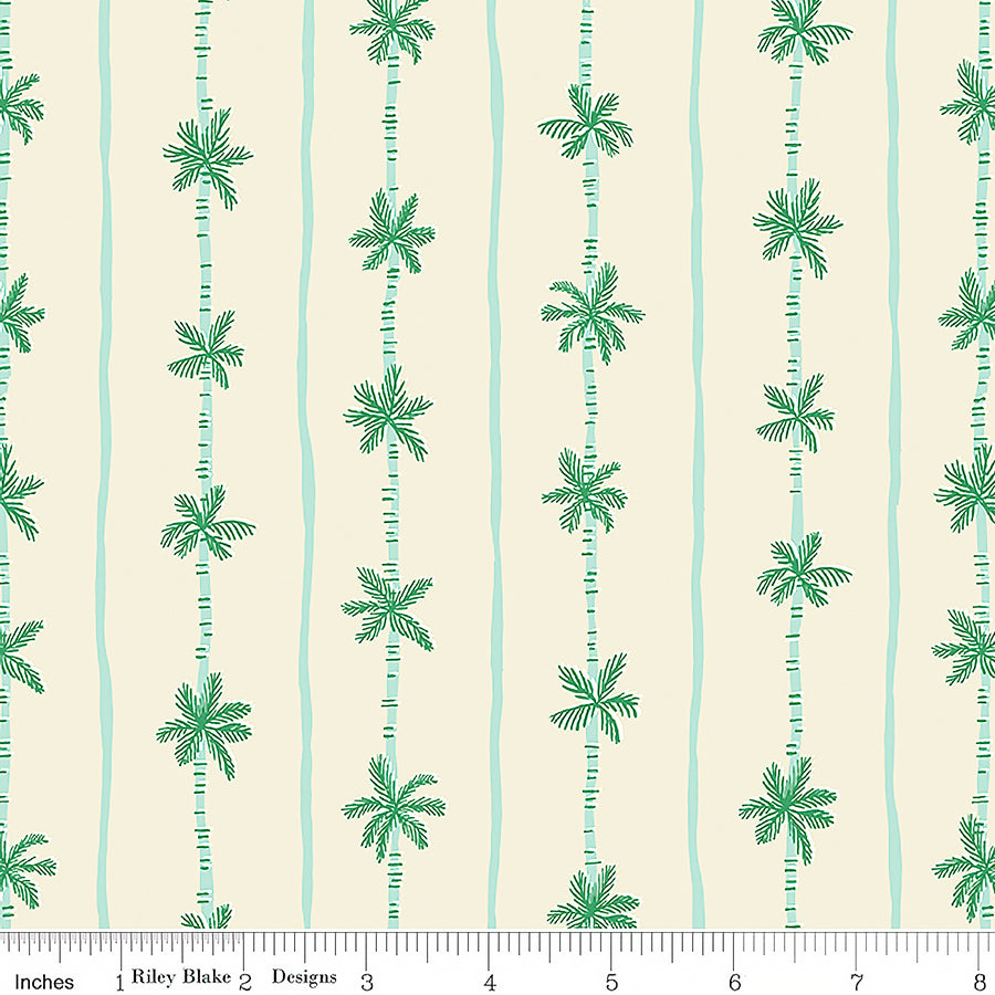 Riley Blake Forever Neverland  Palm Stripe Sand Dollar 1 Yard Cut
