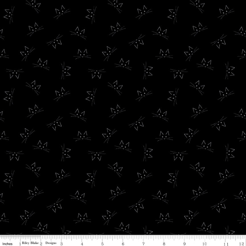 Blackout Cat Face Black