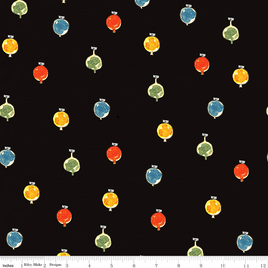 Classic Christmas Ornaments Black