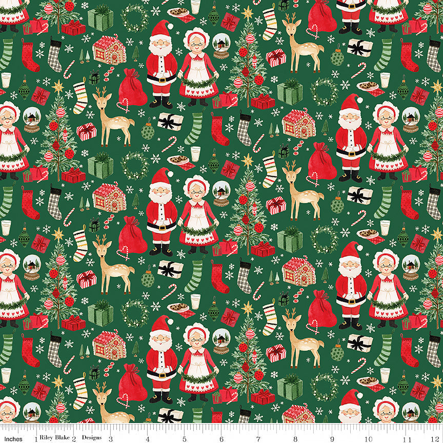 Charming Christmas Santa & Mrs. Claus Green