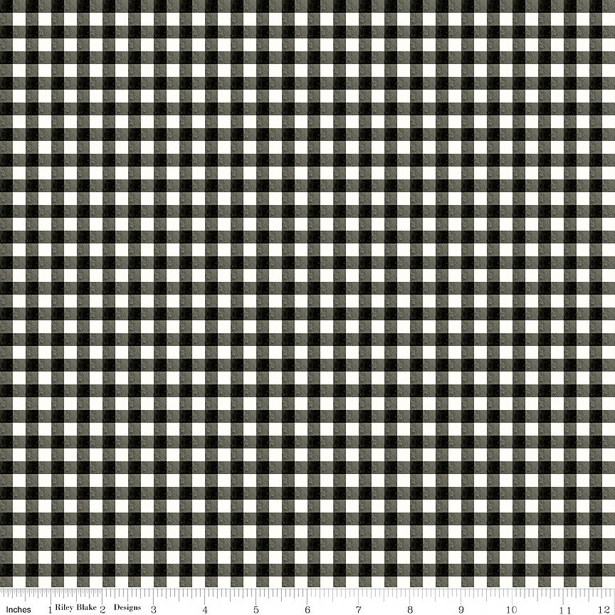 Charming Christmas Gingham Black