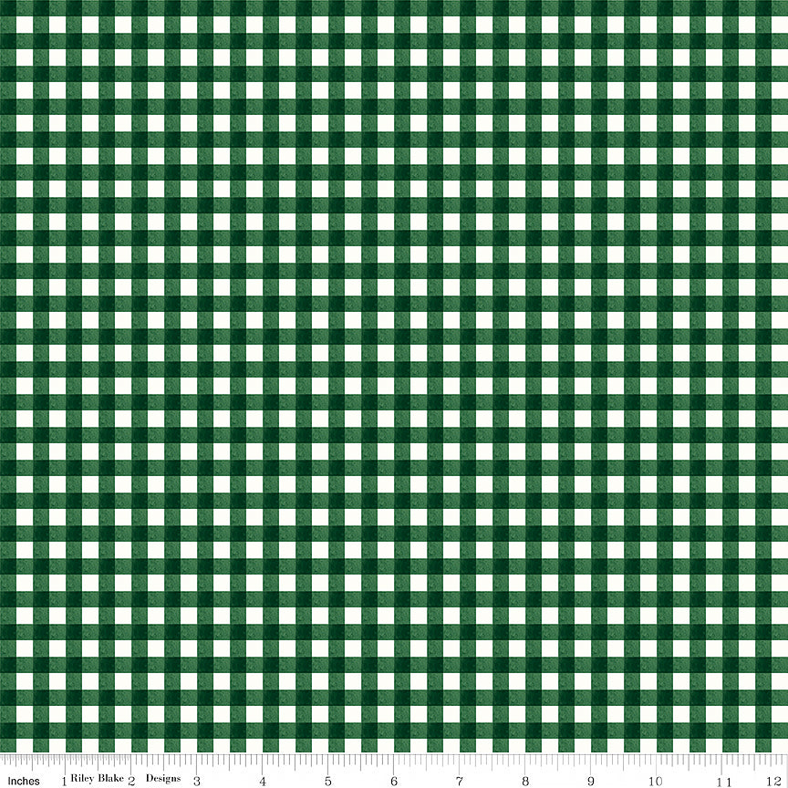 Charming Christmas Gingham Green