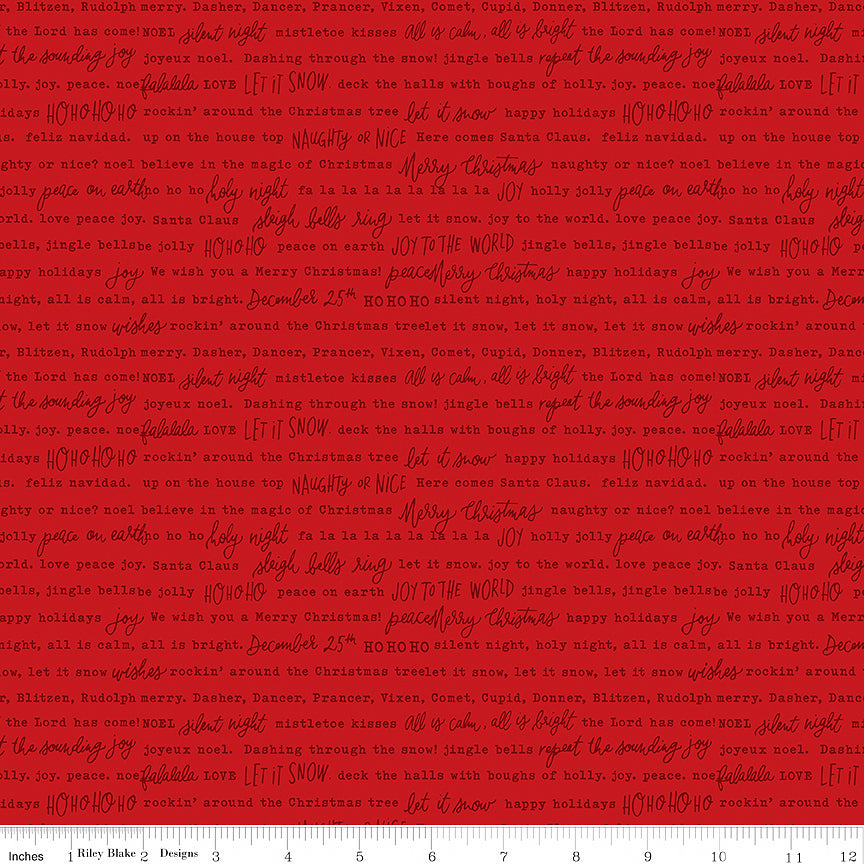 Charming Christmas Words Red