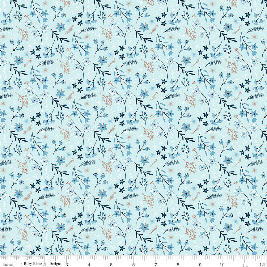 Winter Magic Floral Aqua