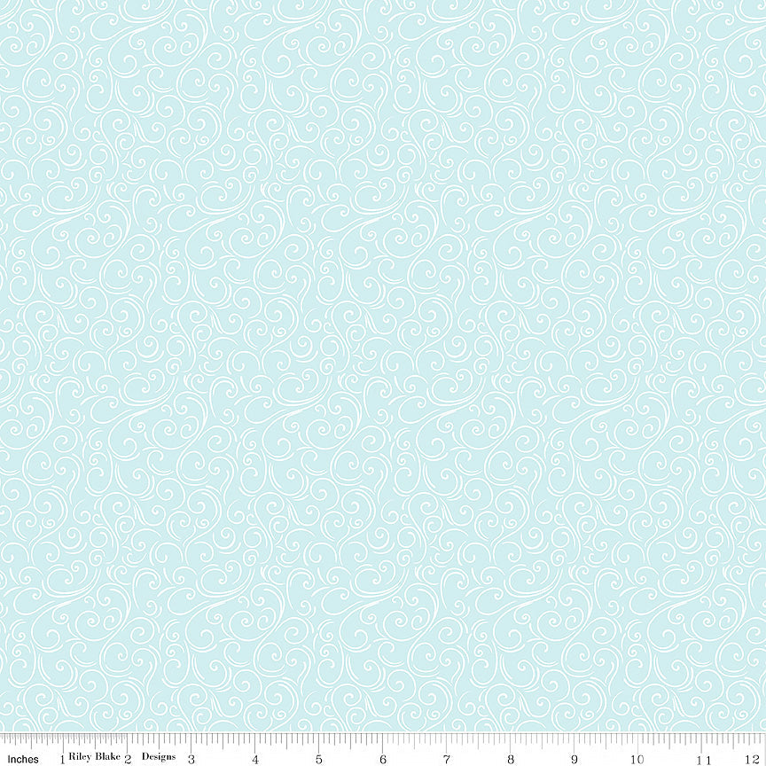 Winter Magic Swirls Aqua