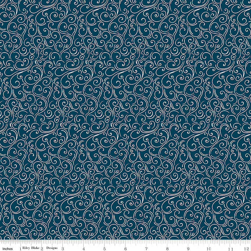 Winter Magic Swirls Navy