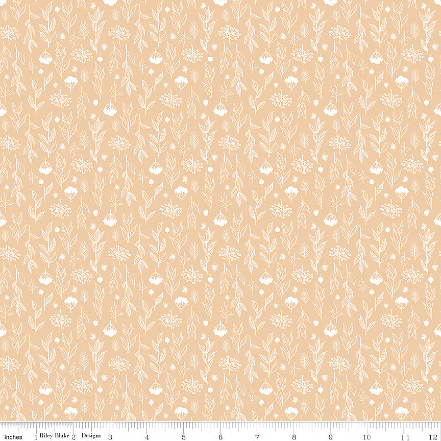 Evening on the Prairie Silhouette Floral Beige