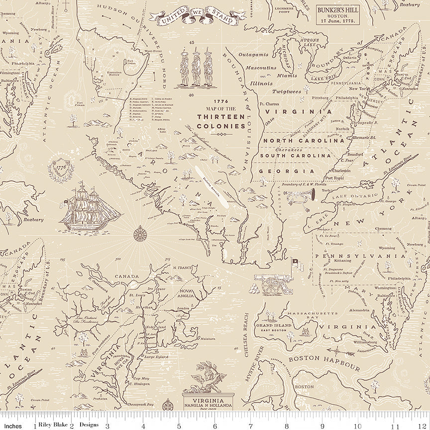 Independence Colonial Map Beige