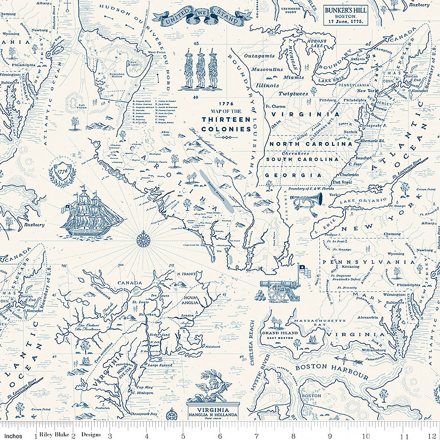 Independence Colonial Map Cream