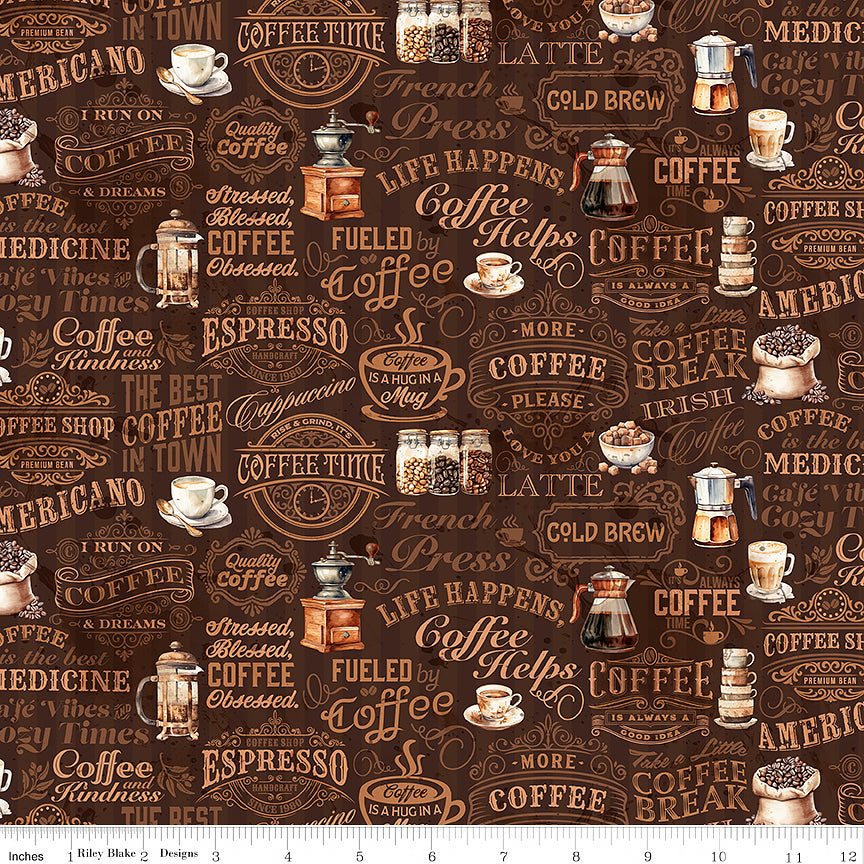 Coffee Time Text Brown