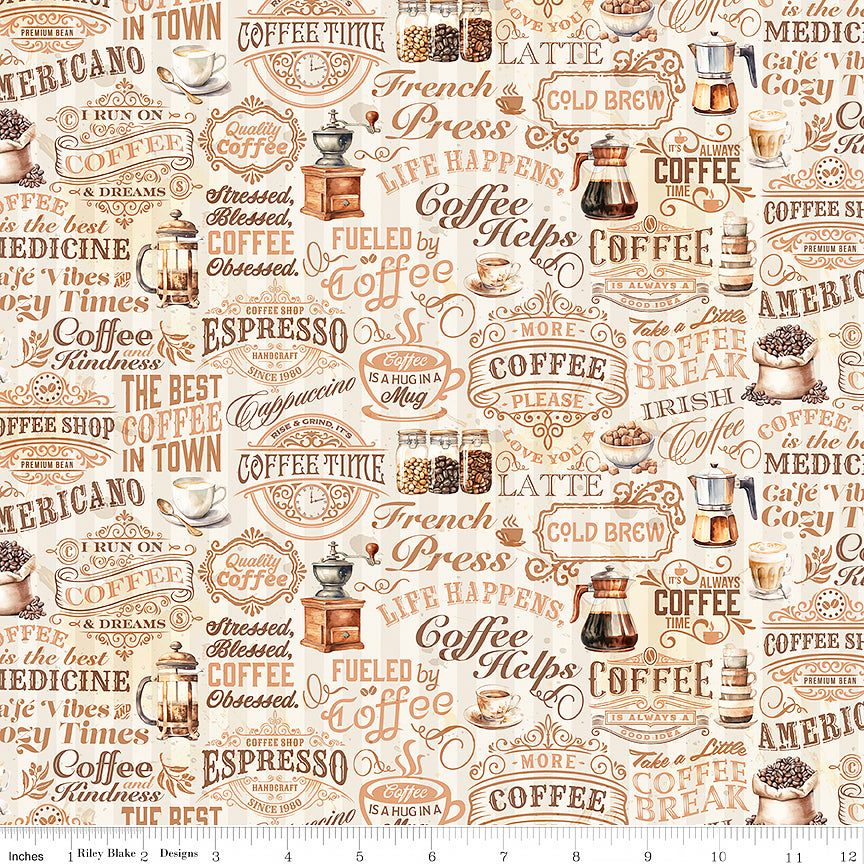 Coffee Time Text Cream
