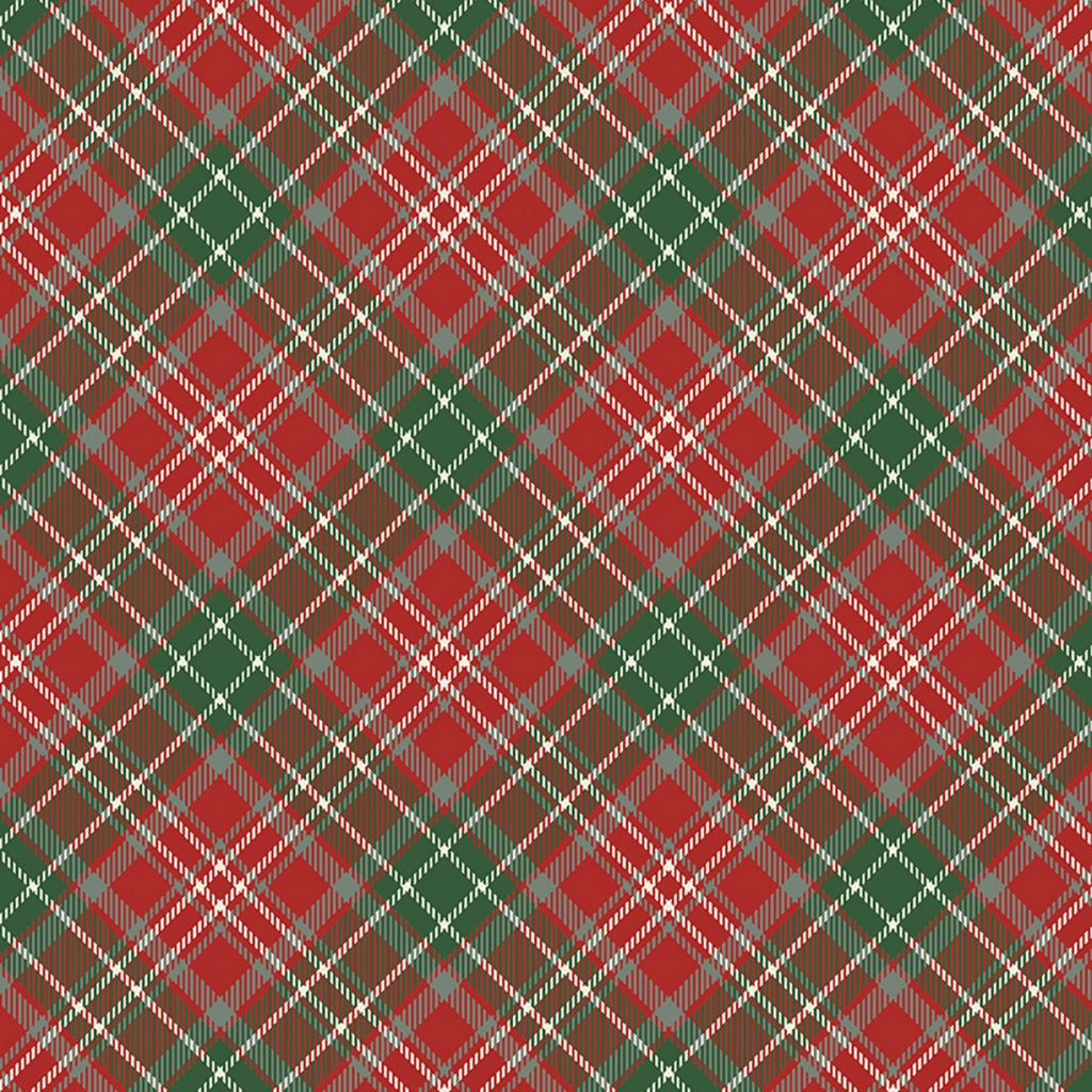 Let It Snow Red Christmas Plaid