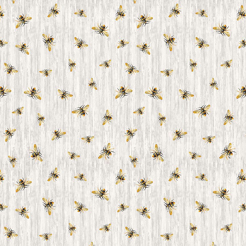 Honey Bee Farm Bees On Wood Gray – Timeless Treasures – Fort Worth Fabric  Studio