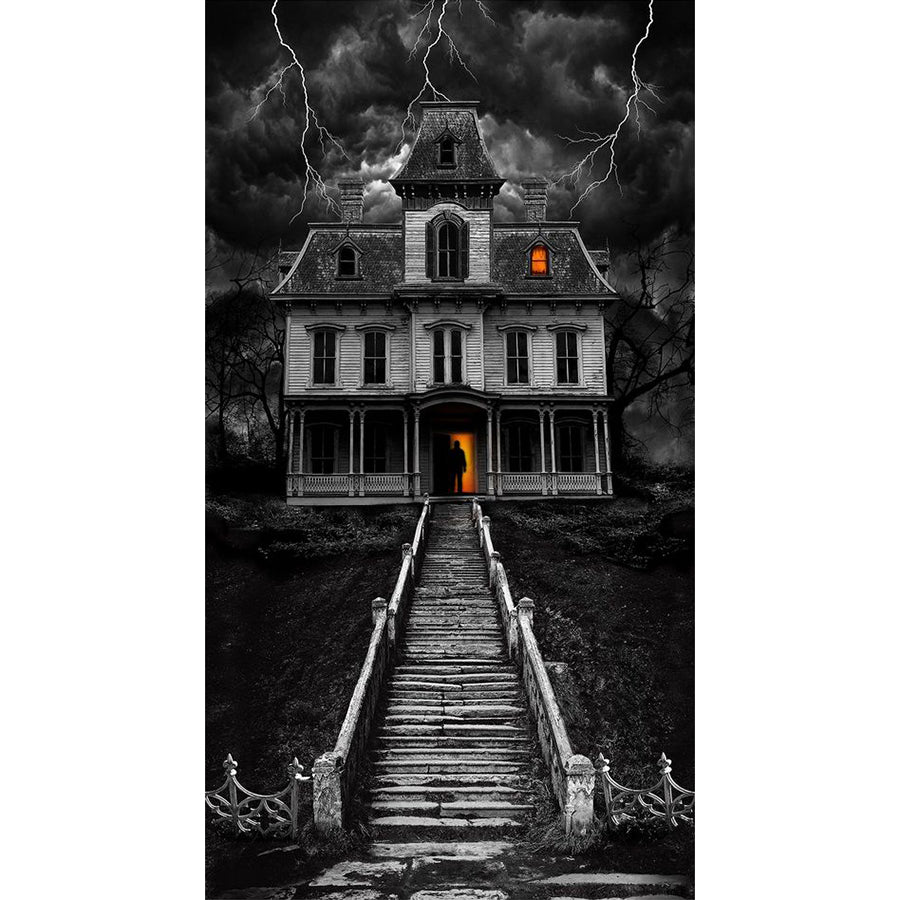 Wicked 24" Haunted House Panel Gray