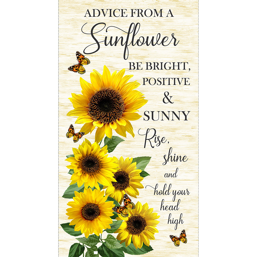 Advice from a Sunflower 24" Panel Cream