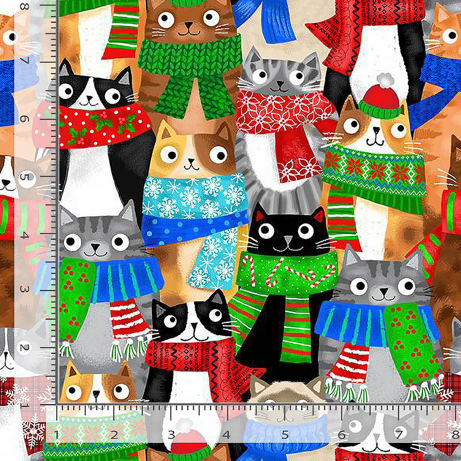 Cool Cats & Treats Cats with Holiday Scarfs Multi