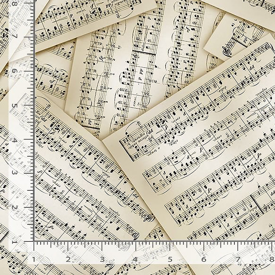 108" Wide Quilt Backing Music Sheets Antique