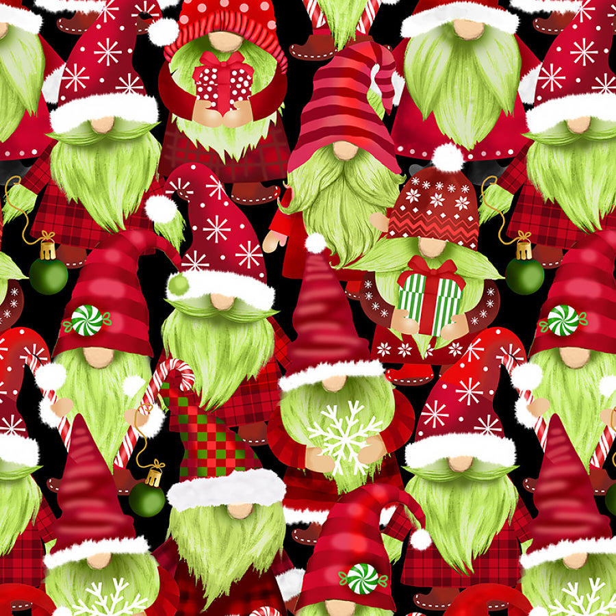 Holiday Favorites Green Gnomes Black