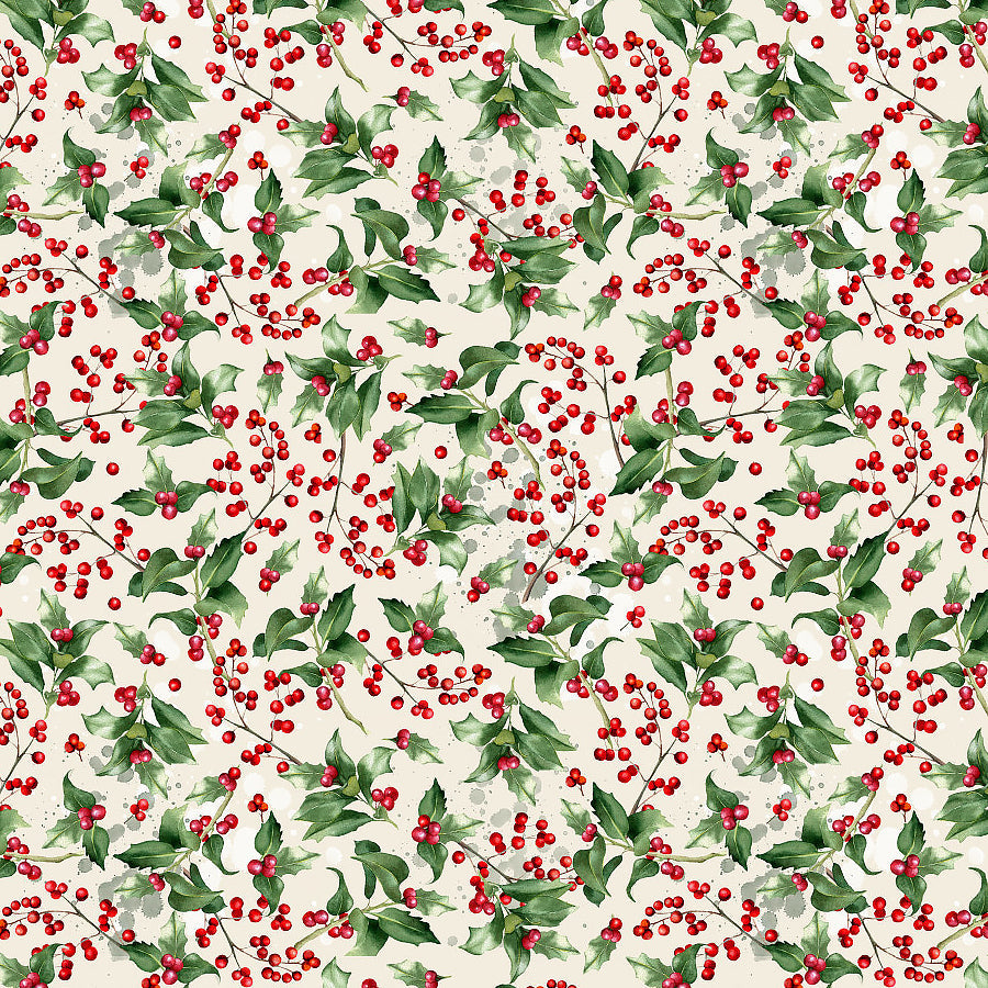 Rustic Holiday Holly Berry Branches Berry