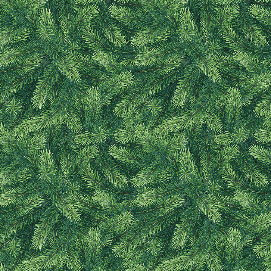 Rustic Holiday Packed Pine Branches Green