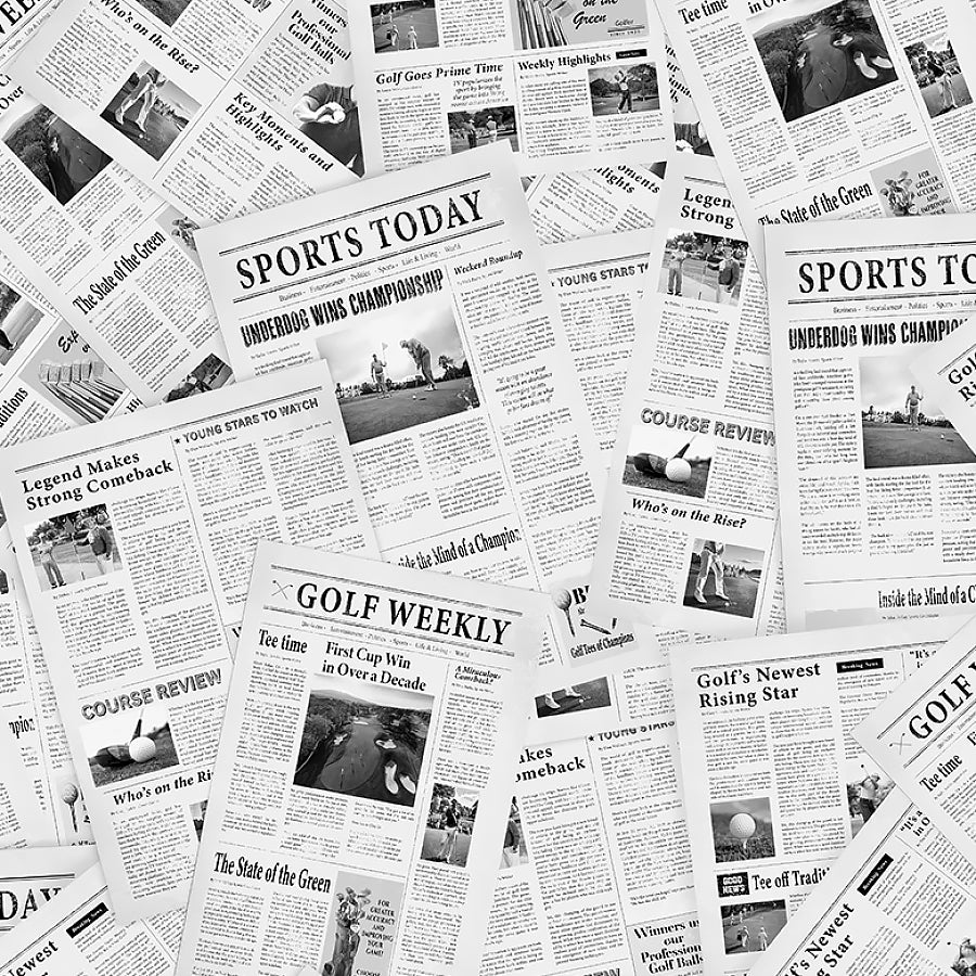 Par for the Course Newspaper White