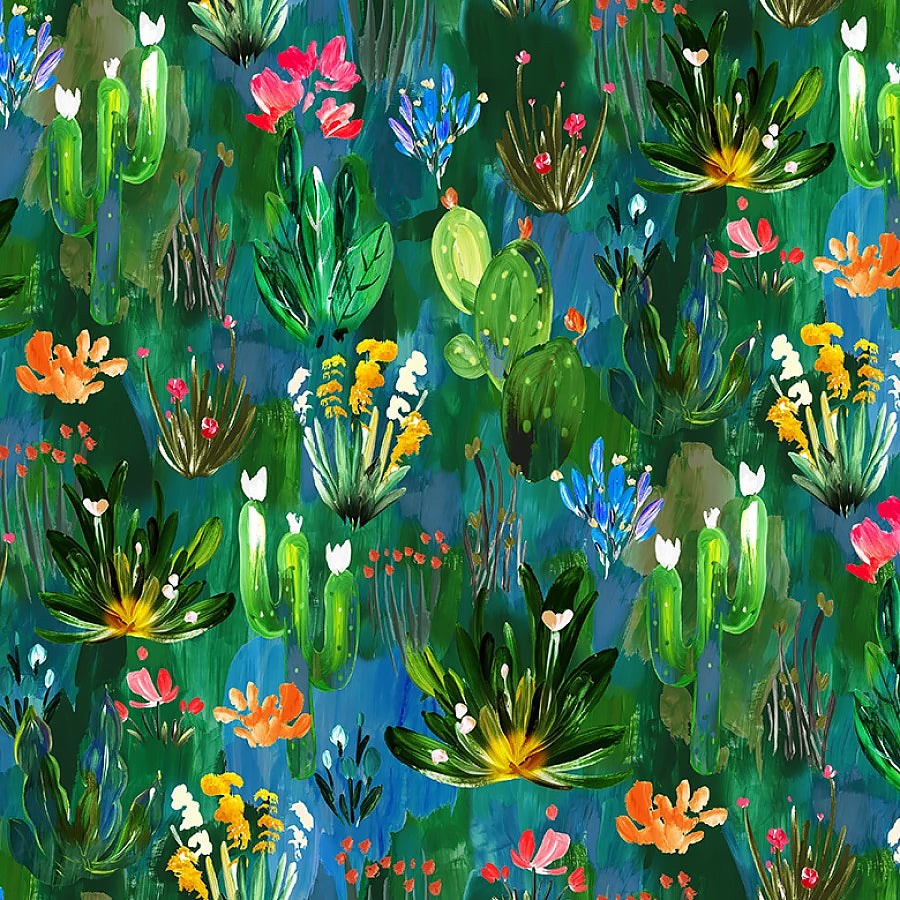 Painted Cactus Garden Green