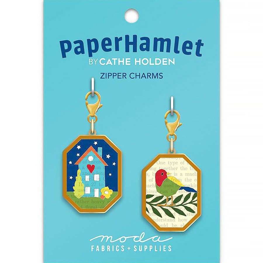 House & Bird Zipper Charms from Moda Fabrics