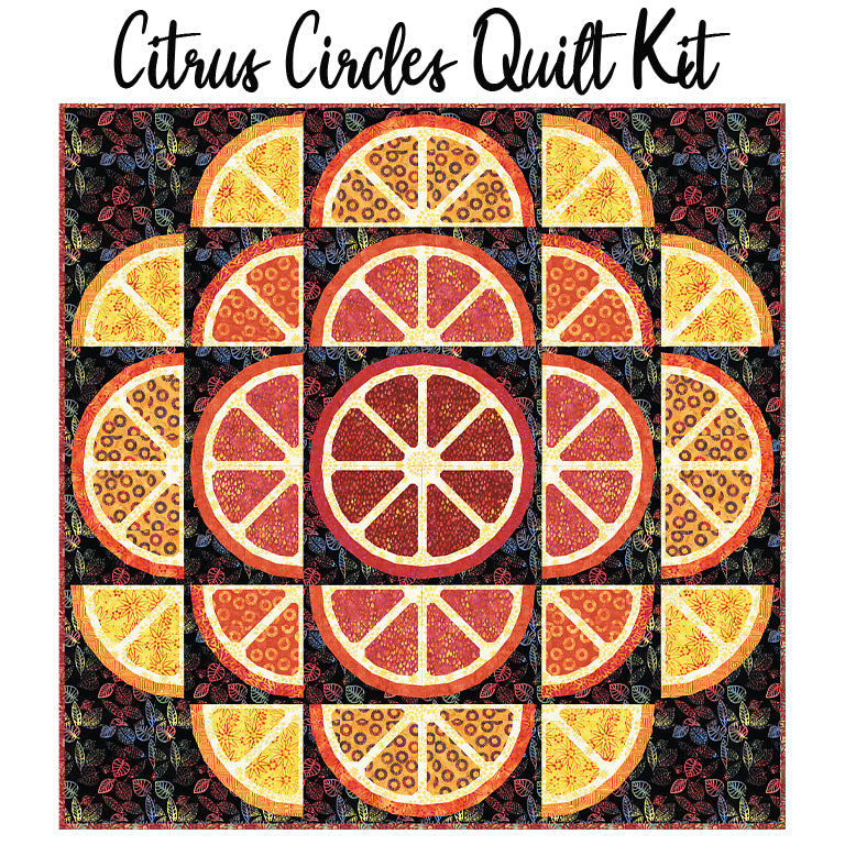 Citrus Circles Quilt Kit with Summer Sunset Batiks from Anthology
