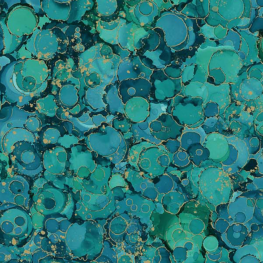 Midas Touch Bubble Texture Teal Metallic