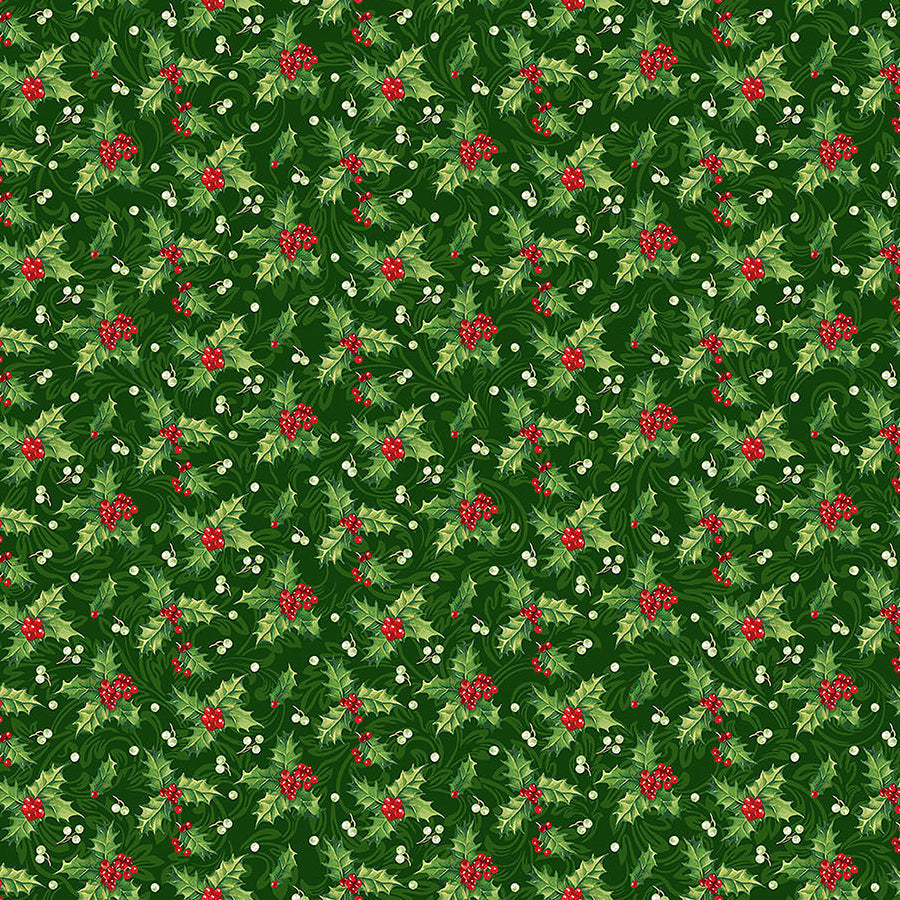 Yuletide Traditions Holly Green Multi