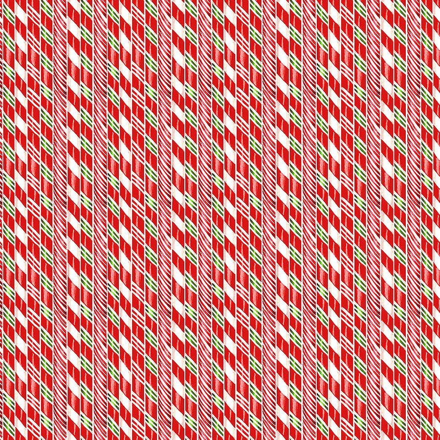 Sugar Coated Candy Cane Stripe White Multi