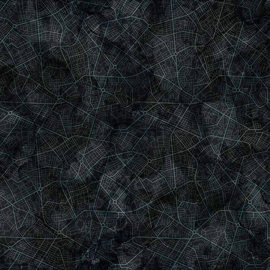 Northcott City Harbor Road Map Dark Blue 1 Yard Cut