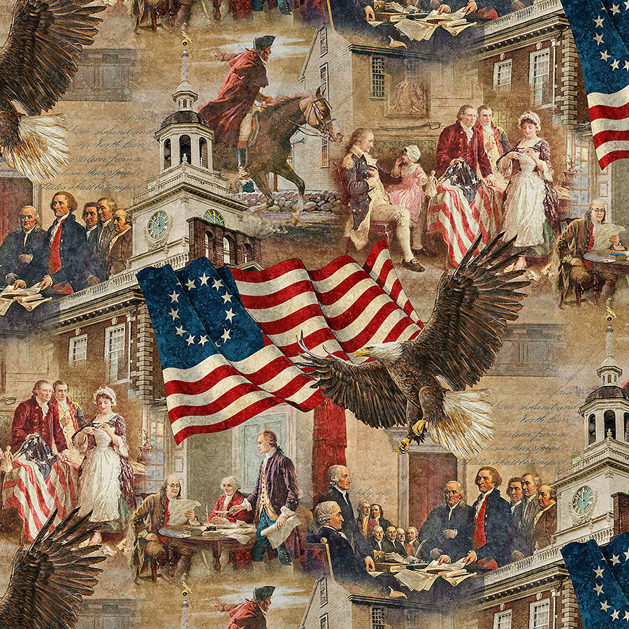 Stonehenge America 250 Independence Hall Beige Multi