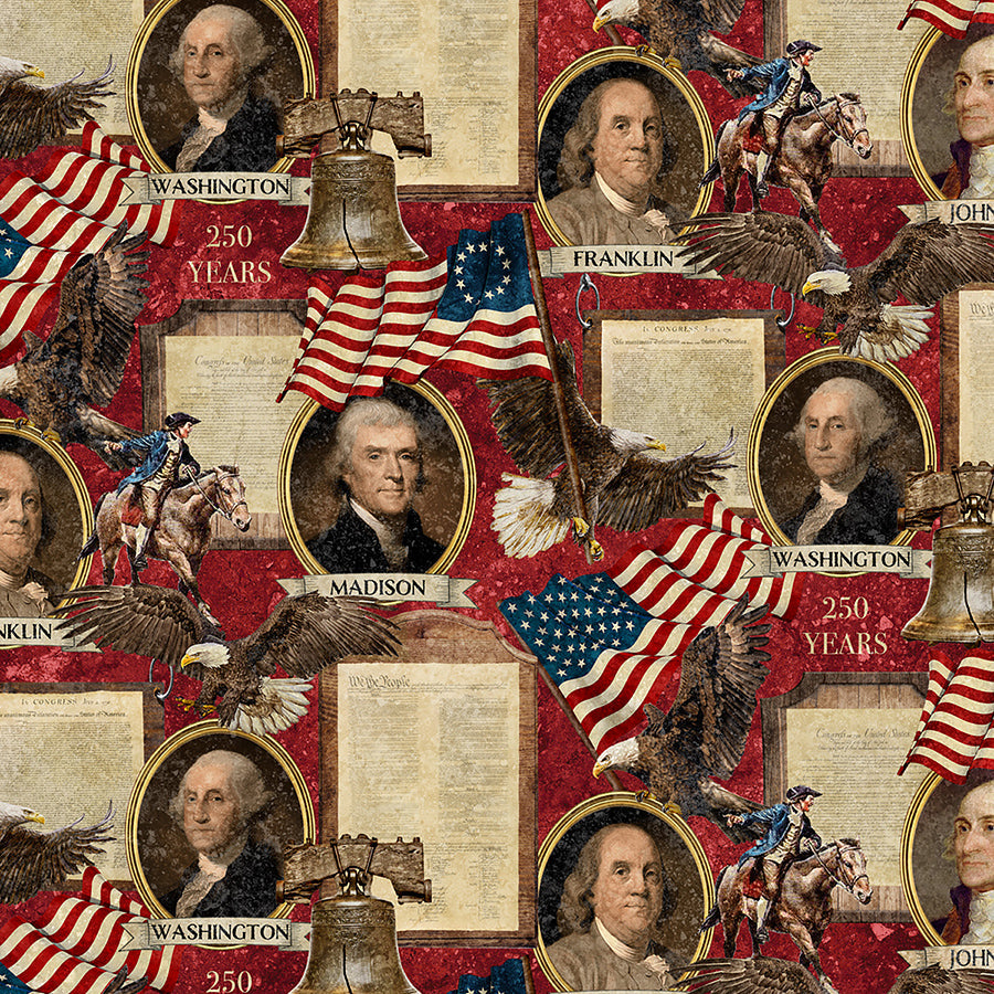 Stonehenge America 250 Founding Fathers Red Multi