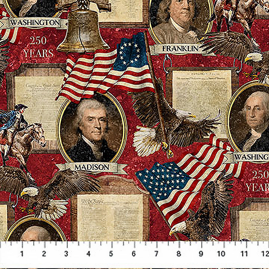 Stonehenge America 250 Founding Fathers Red Multi