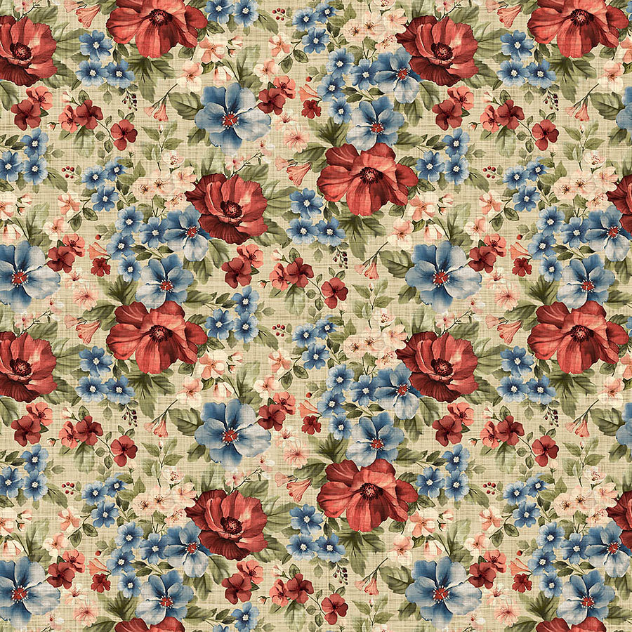 Farmhouse Sampler Packed Floral Beige Multi