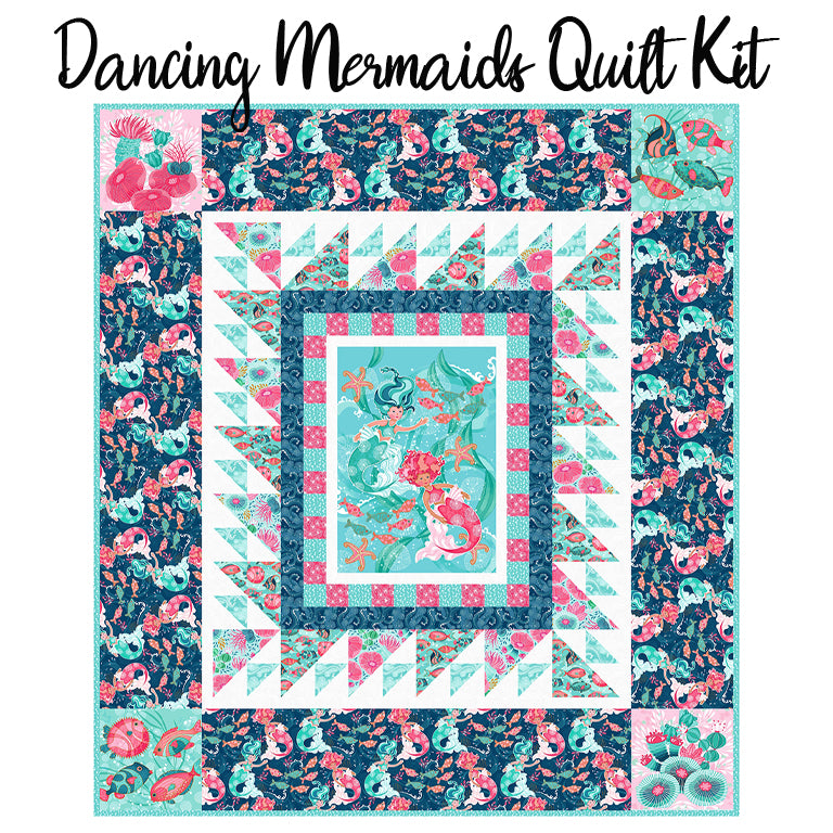 Dancing Mermaids Quilt Kit with Mermaid Tails from Studio E