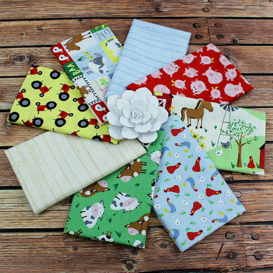 Down on The Farm Fat Quarter Bundle from Fort Worth Fabric Studio