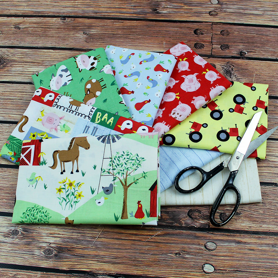 Down on The Farm Fat Quarter Bundle from Fort Worth Fabric Studio