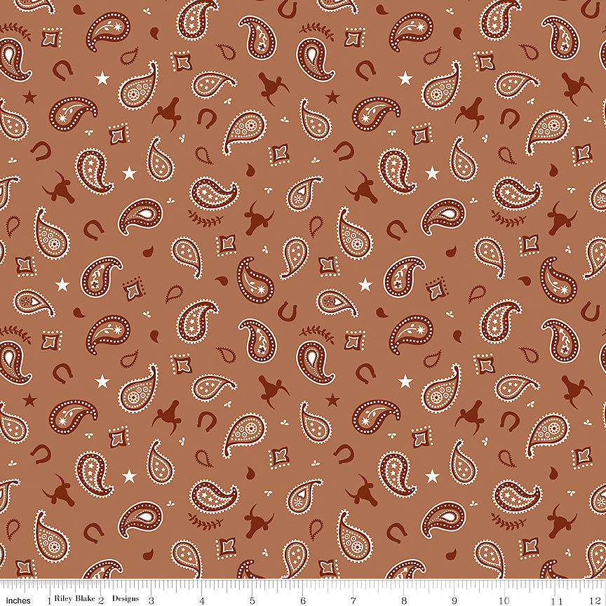 Designer Flannel Lil Buckaroos Paisley Brown